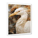 Modern Beige Heron Portrait - Heron Wall Decor
