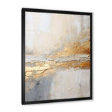 Golden And Beige Abstract Fusion I - Coastal Canvas Wall Art