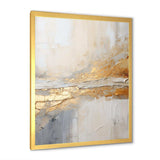 Golden And Beige Abstract Fusion I - Coastal Canvas Wall Art