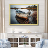 Coastal Boat Charm In Autumn - Coastal Canvas Wall Art