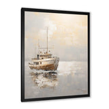 Minimalism Fishing Boat Horizon - Coastal Canvas Wall Art