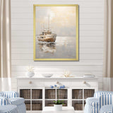 Minimalism Fishing Boat Horizon - Coastal Canvas Wall Art