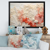 Pink And White Coastal Coral Collage V - Animals Canvas Wall Art