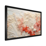 Pink And White Coastal Coral Collage V - Animals Canvas Wall Art