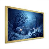 Blue And Black Underwater World - Animals Canvas Wall Art