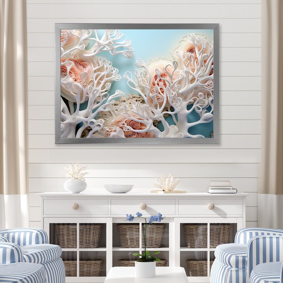 Pink Basket Underwater Elegance - Pink Coral Wall Art
