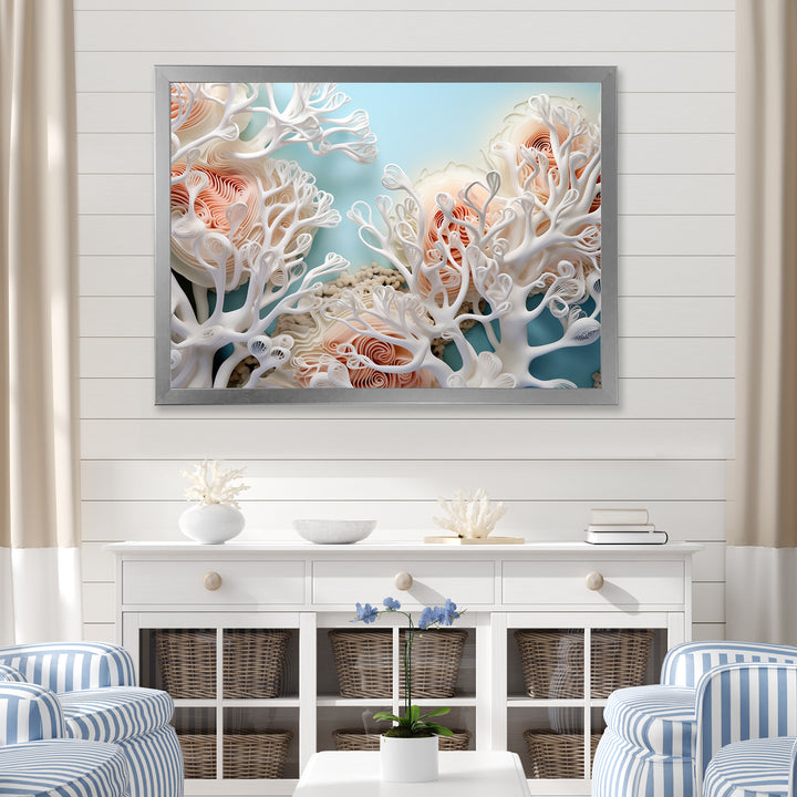 Pink Basket Underwater Elegance - Pink Coral Wall Art