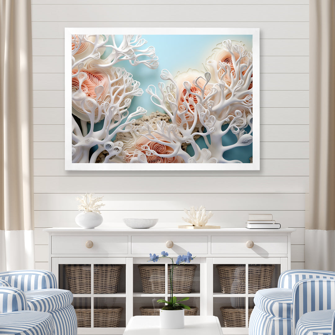 Pink Basket Underwater Elegance - Pink Coral Wall Art