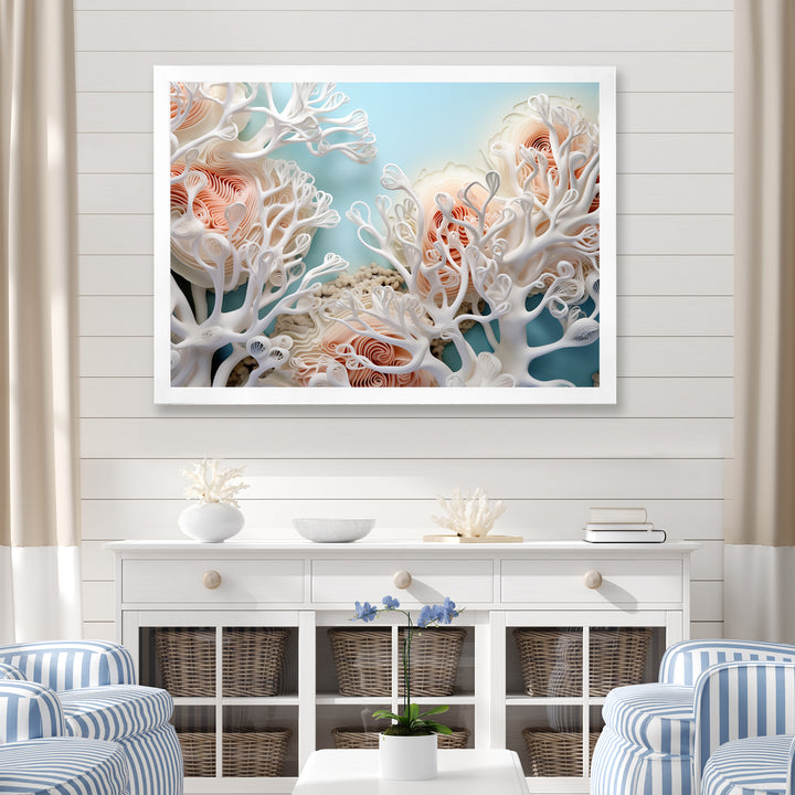 Pink Basket Underwater Elegance - Pink Coral Wall Art
