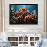 The Graceful Octopus - Octopus Large Canvas Wall Art