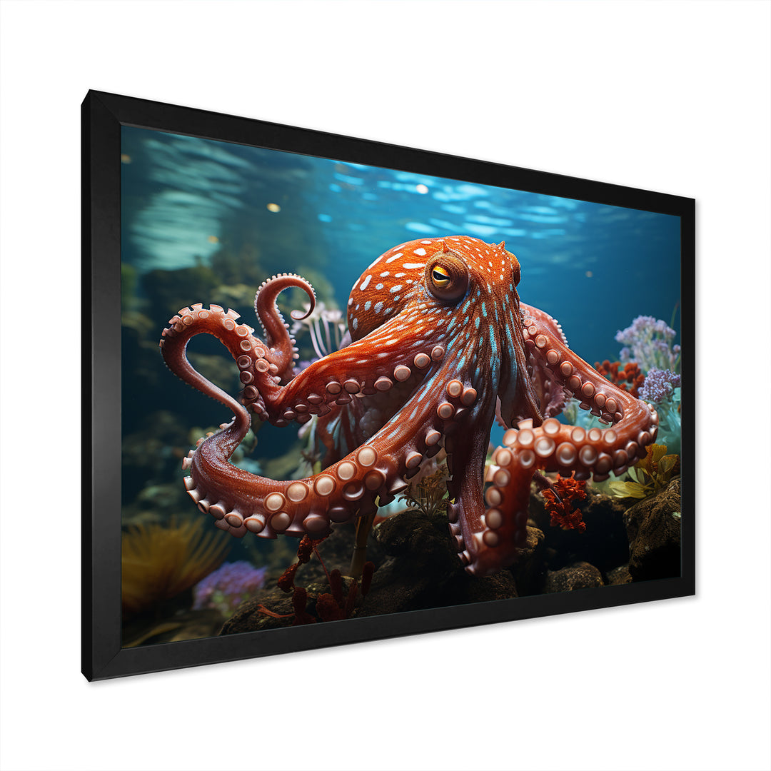 The Graceful Octopus - Octopus Large Canvas Wall Art