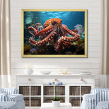 The Graceful Octopus - Octopus Large Canvas Wall Art