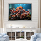 The Graceful Octopus - Octopus Large Canvas Wall Art