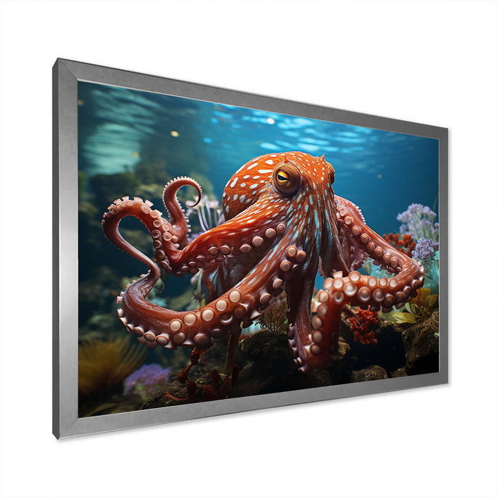 The Graceful Octopus - Octopus Large Canvas Wall Art