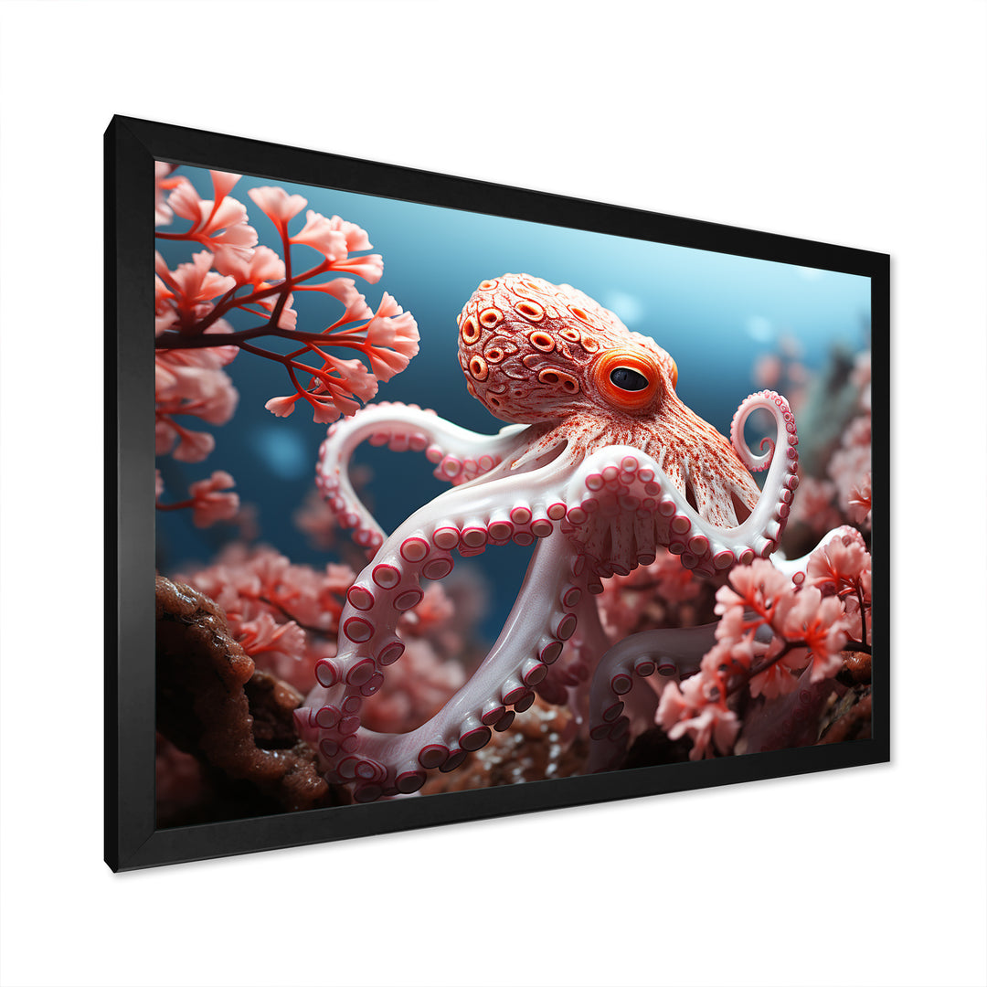 Pink Octopus Garden Of Tranquility - Octopus Home Decor Art