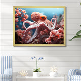 Pink Octopus Garden Of Tranquility - Octopus Home Decor Art
