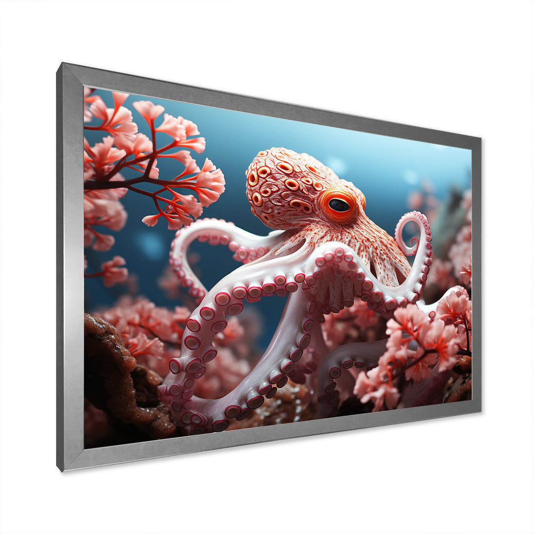 Pink Octopus Garden Of Tranquility - Octopus Home Decor Art
