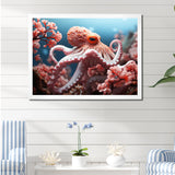 Pink Octopus Garden Of Tranquility - Octopus Home Decor Art