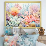 Colourful Coral Reef Heaven II - Animals Canvas Wall Art