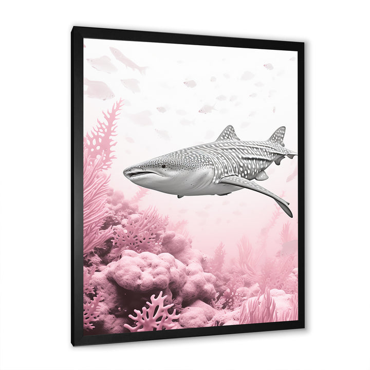Pink And Grey Shark Dance - Shark Wall Decor