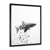 Monochrome Grey Shark Dance - Shark Wall Art Prints