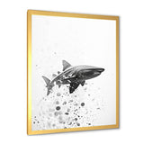 Monochrome Grey Shark Dance - Shark Wall Art Prints