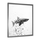 Monochrome Grey Shark Dance - Shark Wall Art Prints