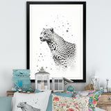 Minimalism Black And White Leopard Portrait - Gray Leopard Wall Art