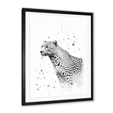 Minimalism Black And White Leopard Portrait - Gray Leopard Wall Art