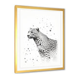 Minimalism Black And White Leopard Portrait - Gray Leopard Wall Art