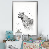 Minimalism Black And White Leopard Portrait - Gray Leopard Wall Art