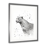 Minimalism Black And White Leopard Portrait - Gray Leopard Wall Art