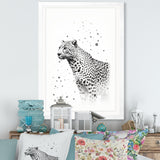 Minimalism Black And White Leopard Portrait - Gray Leopard Wall Art
