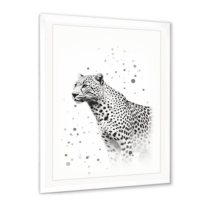Minimalism Black And White Leopard Portrait - Gray Leopard Wall Art