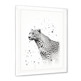Minimalism Black And White Leopard Portrait - Gray Leopard Wall Art