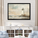 Minimal Grey Light House - Coastal Canvas Wall Art