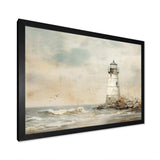 Minimal Grey Light House - Coastal Canvas Wall Art