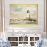 Minimal Grey Light House - Coastal Canvas Wall Art