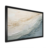 Minimalism Beige And Grey Wave Horizon I - Coastal Canvas Wall Art