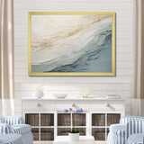 Minimalism Beige And Grey Wave Horizon I - Coastal Canvas Wall Art