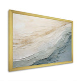 Minimalism Beige And Grey Wave Horizon I - Coastal Canvas Wall Art