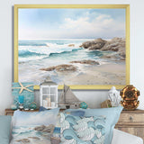 Coastal Ocean Charm In Winter V - Coastal Canvas Wall Art