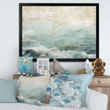 Modern Coastal Beige And Blue River I - Coastal Canvas Wall Art