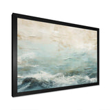 Modern Coastal Beige And Blue River I - Coastal Canvas Wall Art