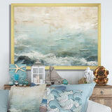 Modern Coastal Beige And Blue River I - Coastal Canvas Wall Art