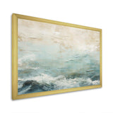 Modern Coastal Beige And Blue River I - Coastal Canvas Wall Art