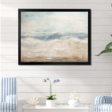 Modern Coastal Beige And Grey River - Coastal Canvas Wall Art