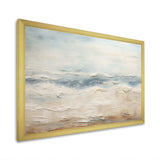 Modern Coastal Beige And Grey River - Coastal Canvas Wall Art