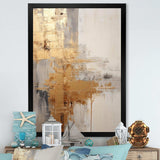 Gold And Beige Soft Fusion I - Coastal Canvas Wall Art