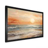 Beige And Golden Beach Sunset Paradise II - Coastal Canvas Wall Art